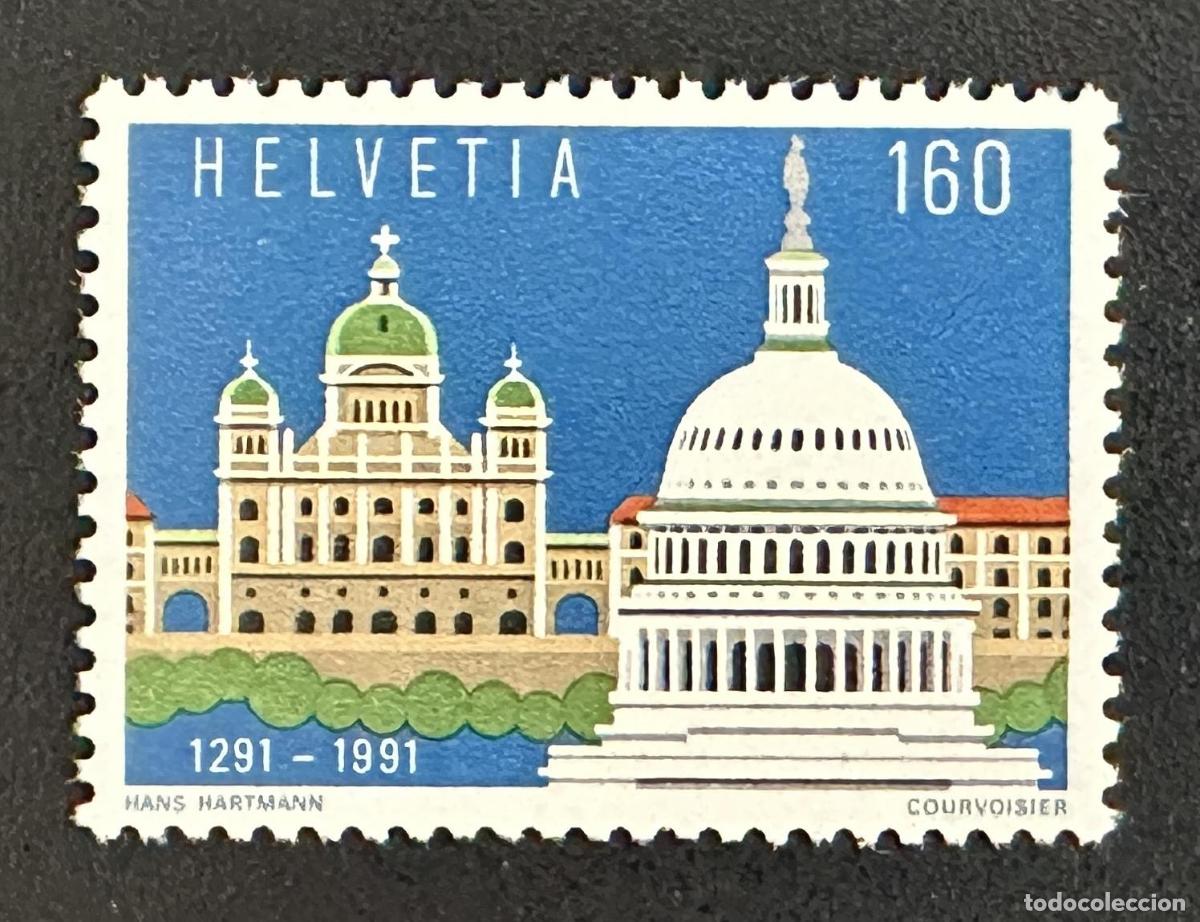 Selos: Suiza 1991 Mi. 1442 emisi&oacute;n conjunta Capitolio Palacio Federal Berna