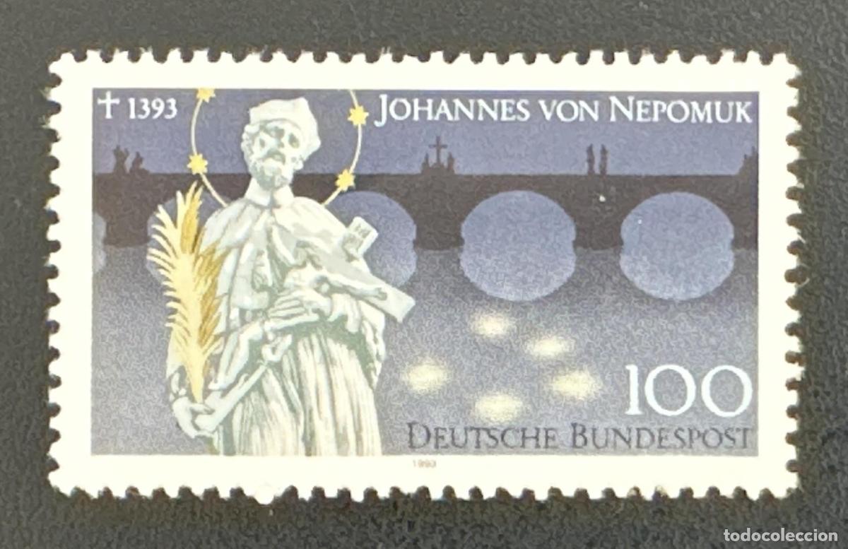 Timbres: Alemania 1993 Mi. 1655 emisi&oacute;n conjunta Johannes von Nepomuk Praga