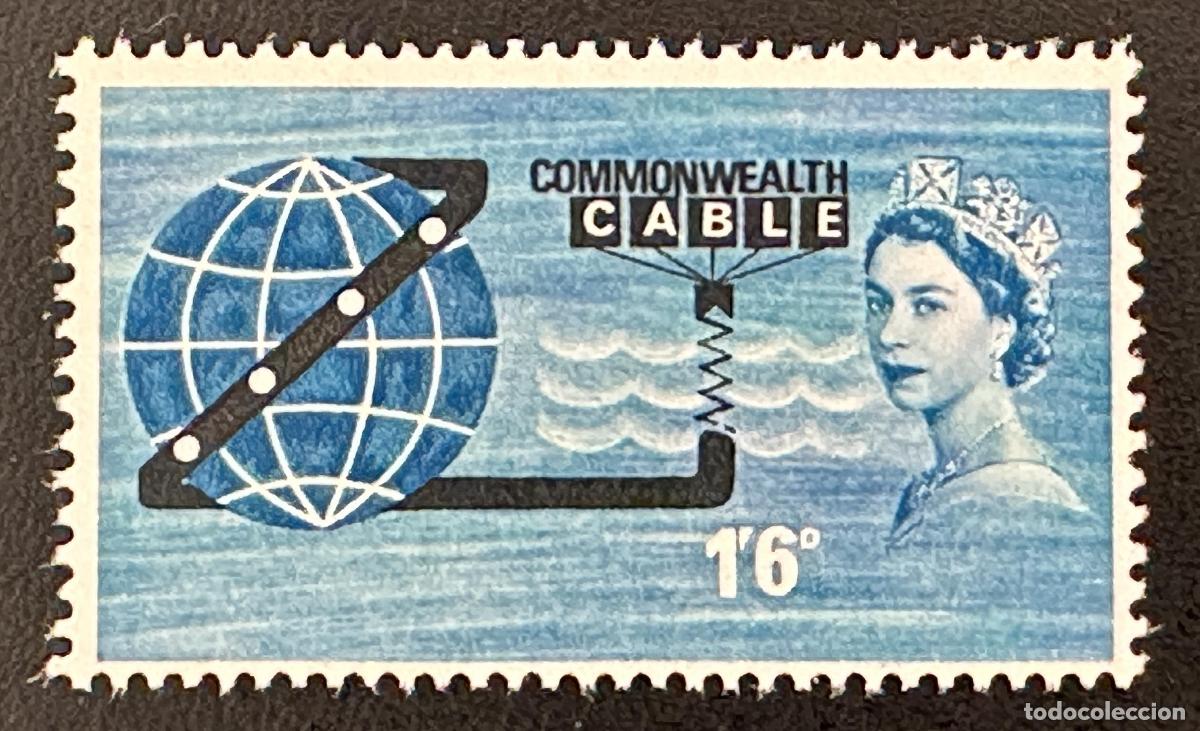Sellos: Gran Breta&ntilde;a 1963 Mi. 365 emisi&oacute;n conjunta cable submarino globo