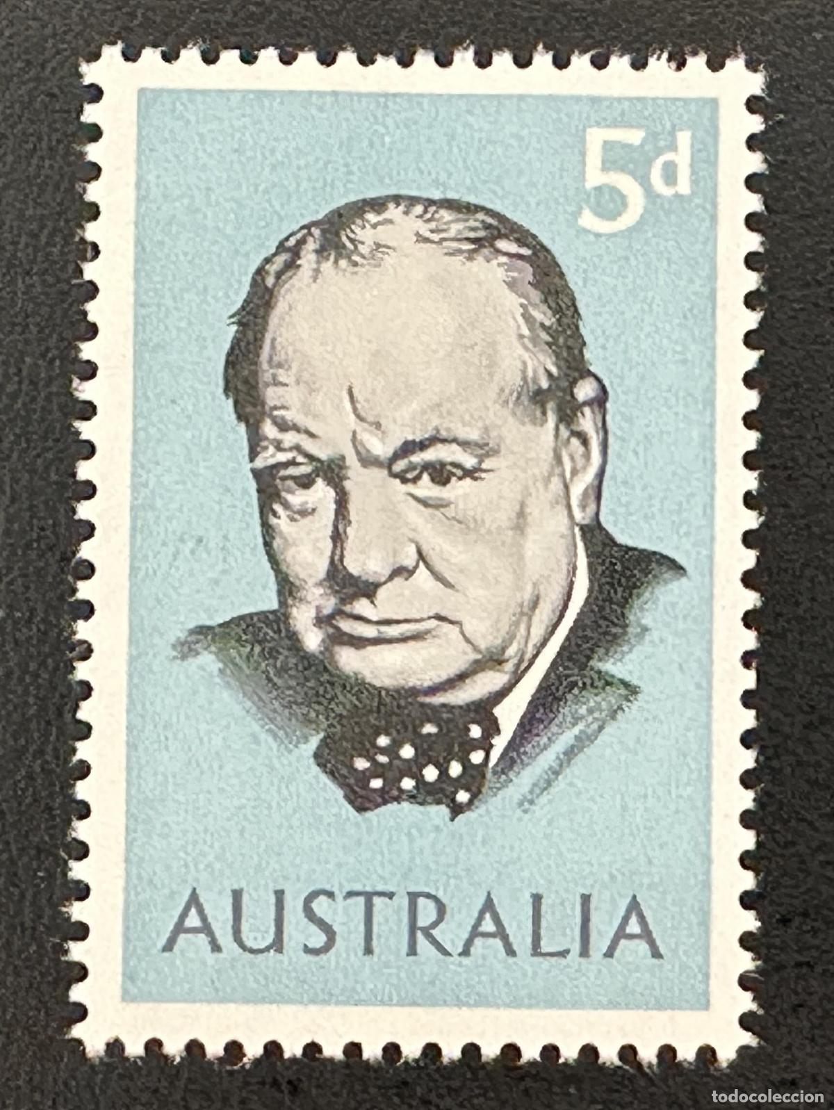 Sellos: Australia 1965 Mi. 353 emisi&oacute;n conjunta retrato Winston Churchill