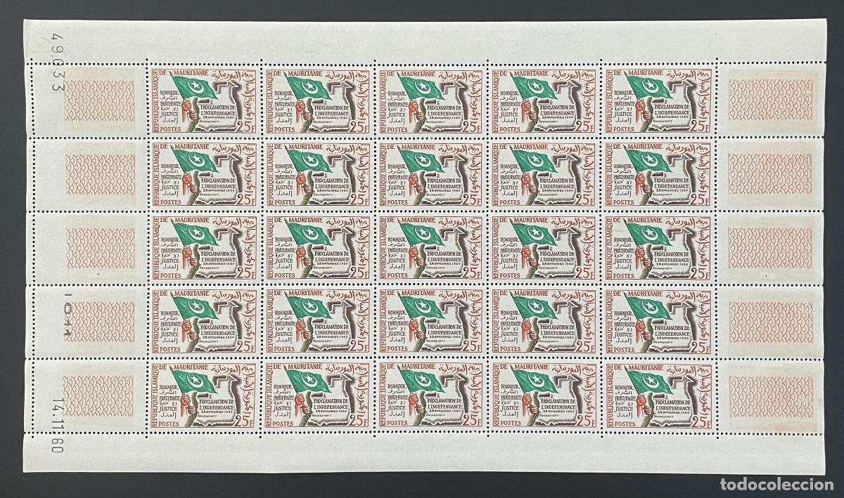 Sellos: Mauritania 1960 YT 154 bloque Proclamaci&oacute;n independencia bandera