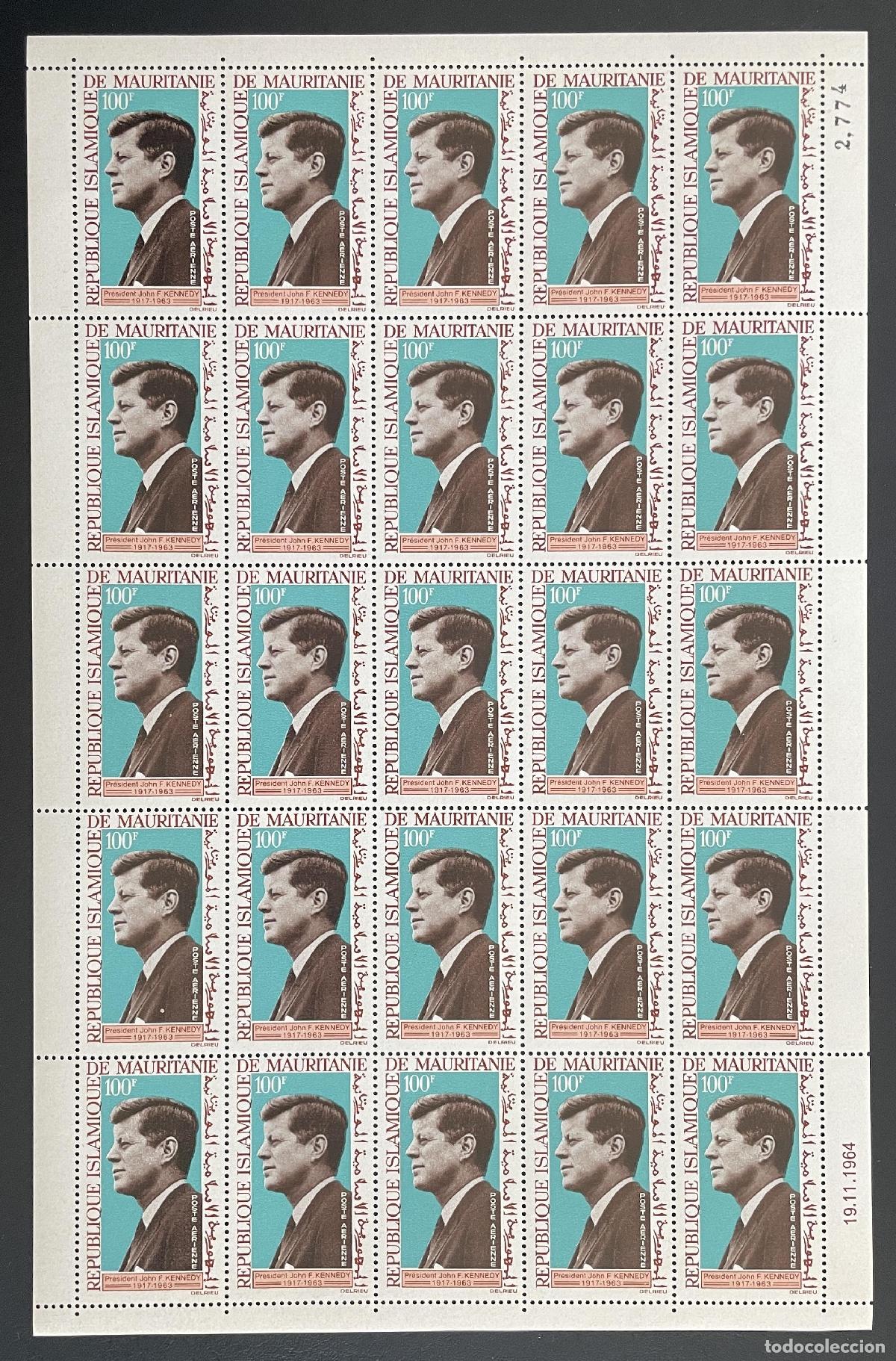Selos: Mauritania 1964 YT PA 44 bloque Presidente Kennedy correo a&eacute;reo