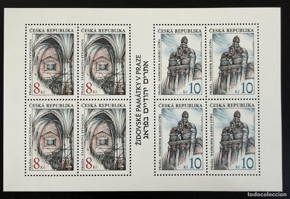 Sellos: Chequia 1997 Mi. 142-143 Klb. emisi&oacute;n conjunta sinagoga Praga