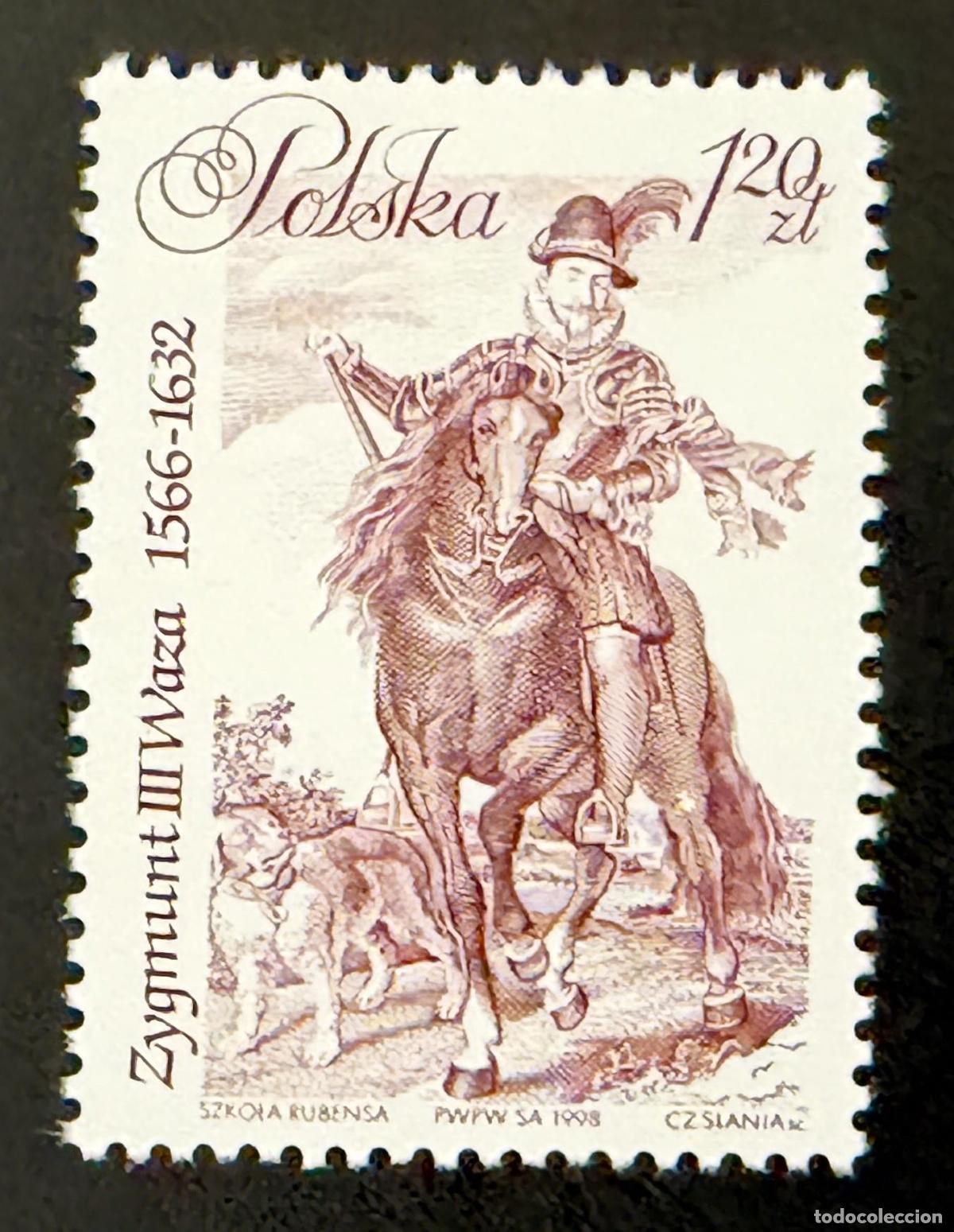 Sellos: Polonia 1998 Mi. 3730 emisi&oacute;n conjunta Segismundo III Vasa caballo Rubens