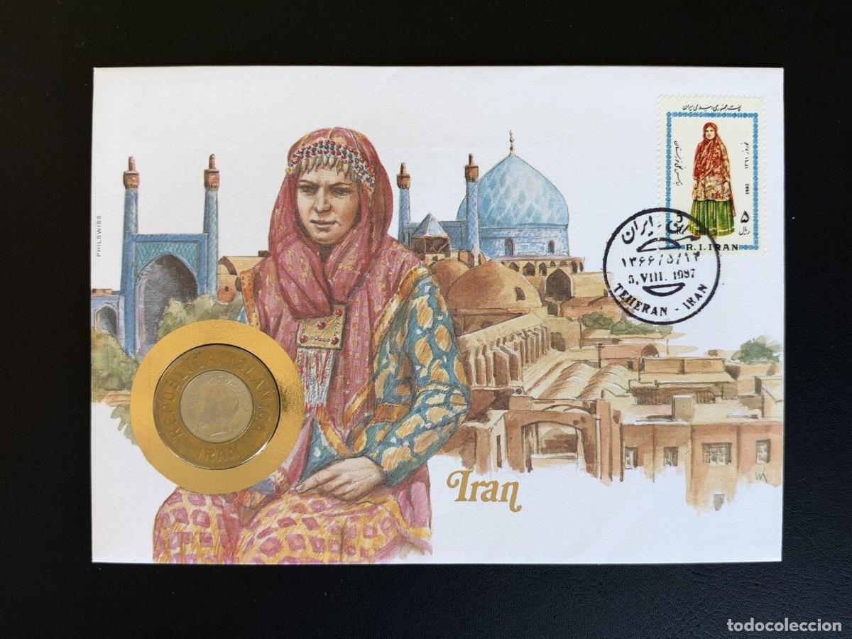 Sellos: Ir&aacute;n sobre numism&aacute;tico Philswiss 1987 Teher&aacute;n traje