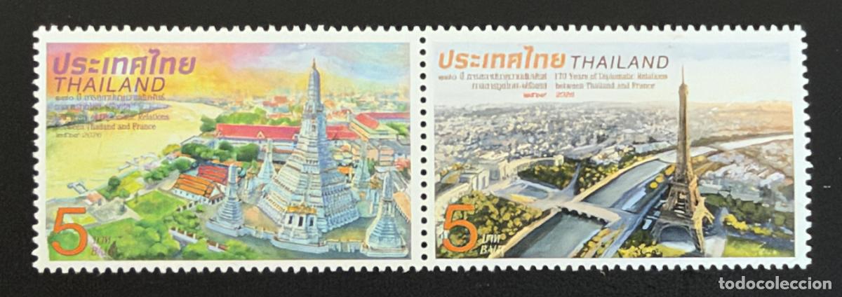 Sellos: Tailandia 2026 relaciones diplom&aacute;ticas Francia Torre Eiffel emisi&oacute;n conjunta