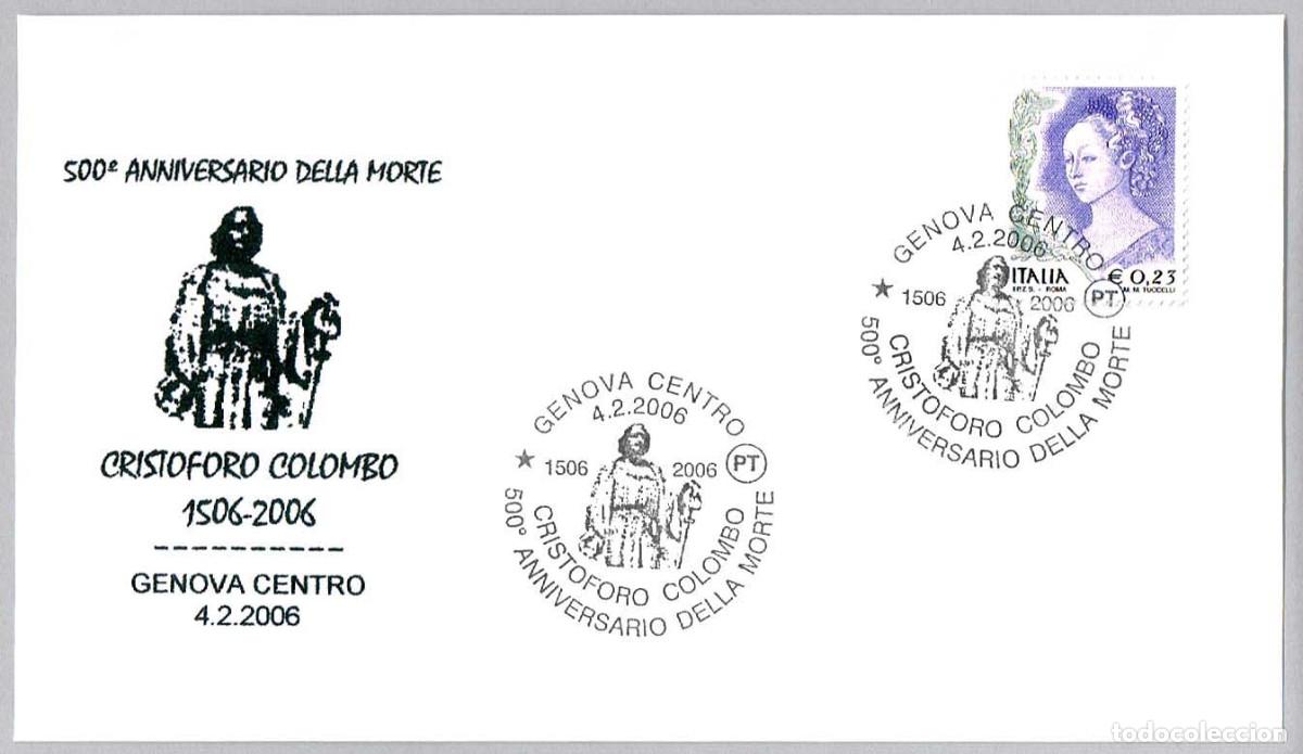 Sellos: Matasellos 500 ANIV. MUERTE DE CRISTOBAL COLON. Genova, Italia, 2006