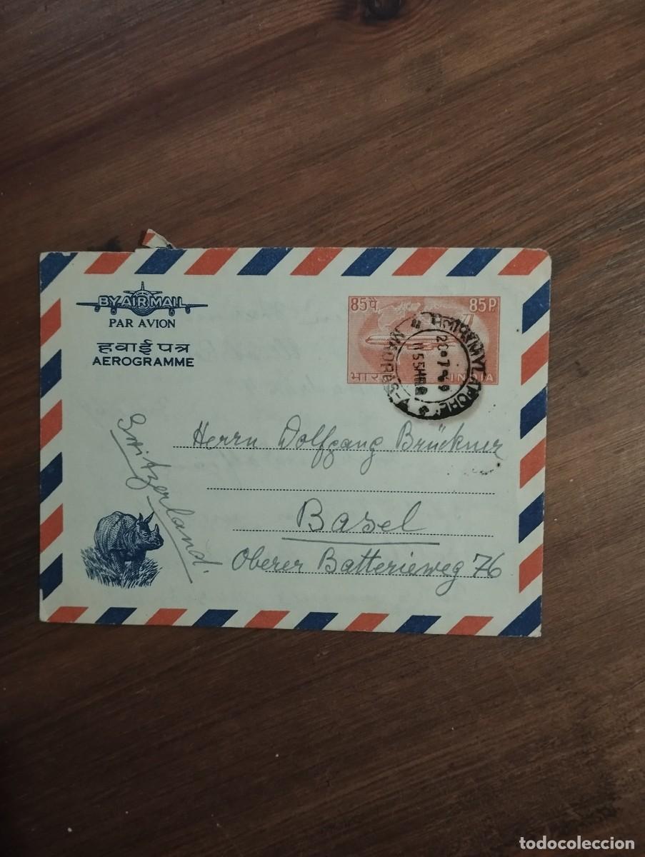 Sellos: 11.10/ India.1989. Correo a&eacute;reo. Carta circulada