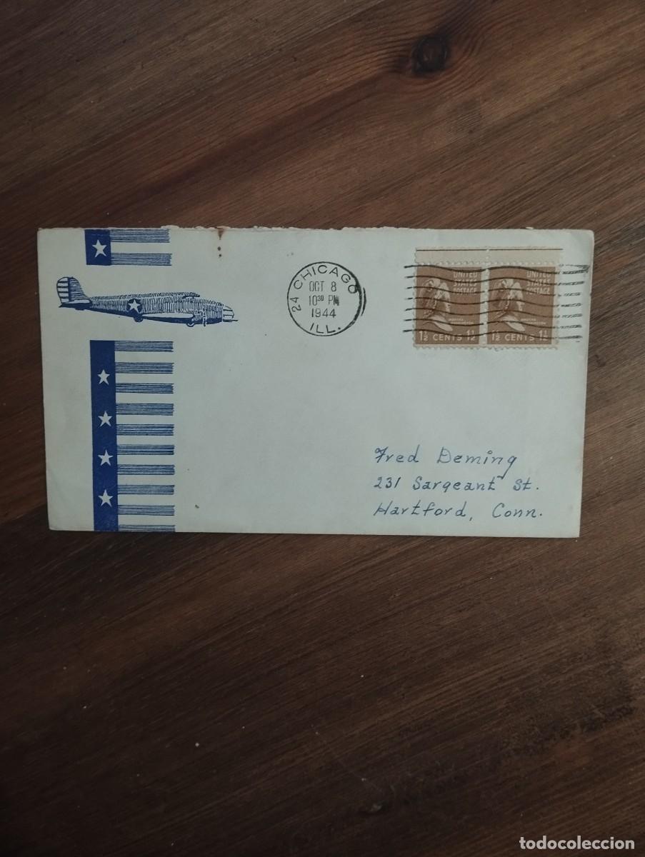 Sellos: 11.10/ Estados Unidos.1944. Correo a&eacute;reo. Carta circulada