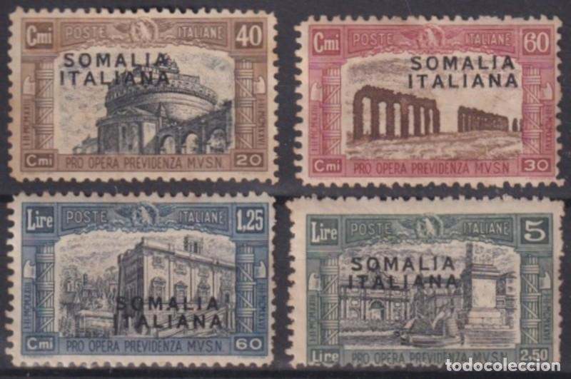 Timbres: F-EX63238 ITALY SOMALIA ORIGINAL GUM 1927 MILITIA ARCHAELOGY ARCHITECTURE.