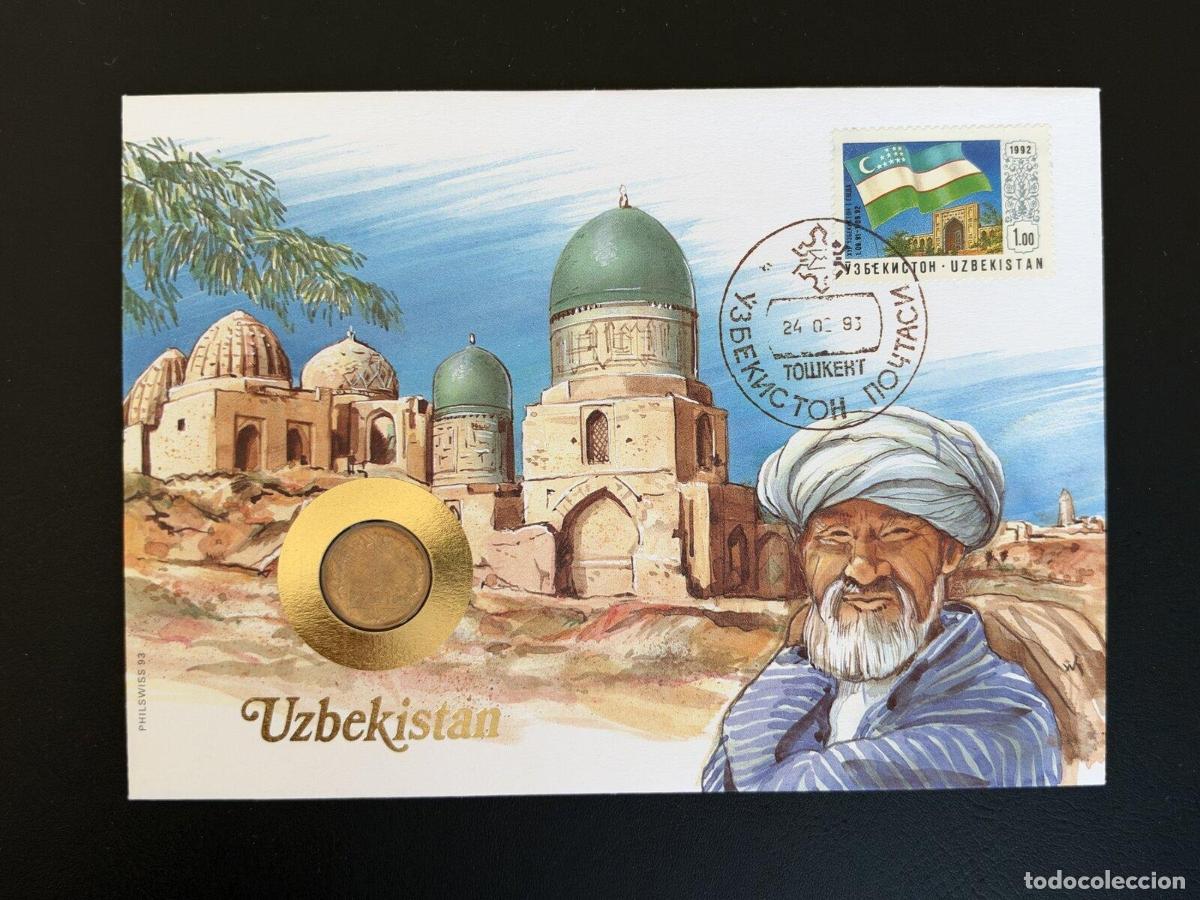 Sellos: Uzbekist&aacute;n sobre numism&aacute;tico Philswiss 1993 Tashkent