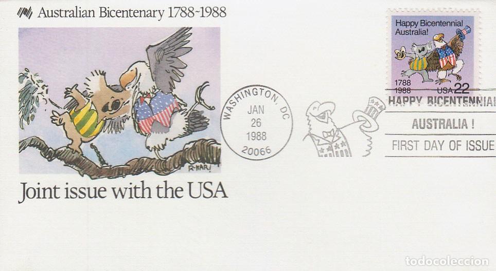 Sellos: AUSTRALIA IVERT N&ordm; 1050, BICENBTENARIO DE SU FUNDACION, PRIMER DIA DE 20-1-1988-1990