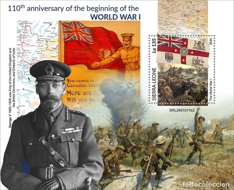 Sellos: Sierra Leona 2024 Mi. Bl. 3219 bloque Primera Guerra Mundial WWI