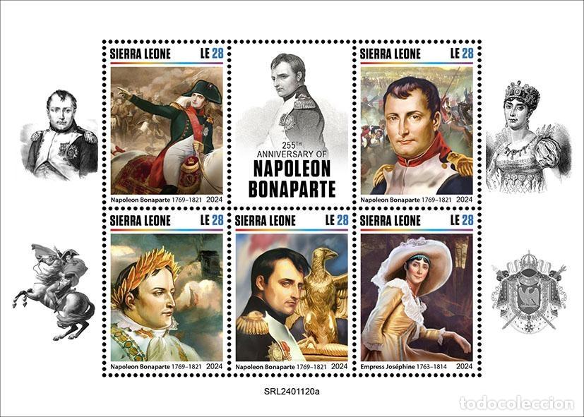 Sellos: Sierra Leona 2024 Mi. 18575-18579 hoja Napole&oacute;n Josefina