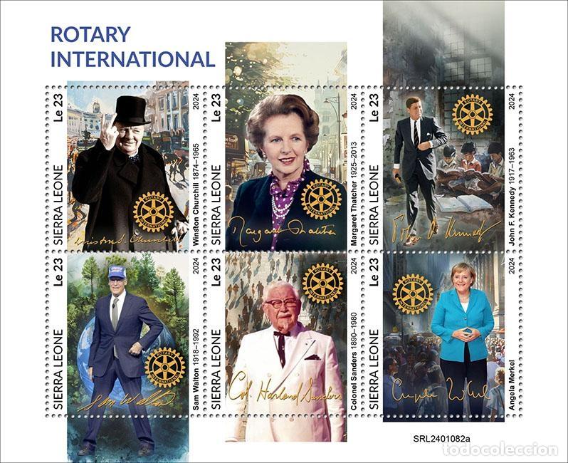 Sellos: Sierra Leona 2024 Mi. 18324-18329 hoja Rotary International Churchill