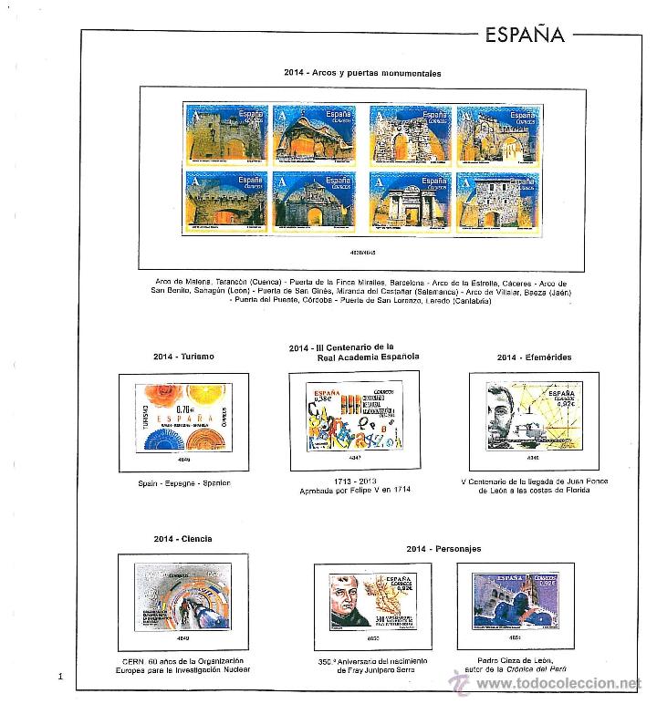 Sellos: Espa&ntilde;a. Hojas de 2014 en color con estuches - Foto 1