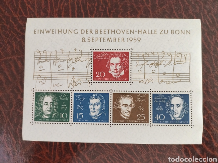 Sellos: Hoja sellos Beethoven a&ntilde;o.1959 - Foto 1