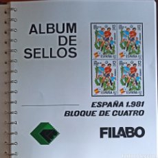 Sellos: HOJAS FILABO PARA SELLOS DE ESPAÑA AÑO 1981 EN BL. DE 4 (FOTOGRAFÍA REAL). Lote 306372723