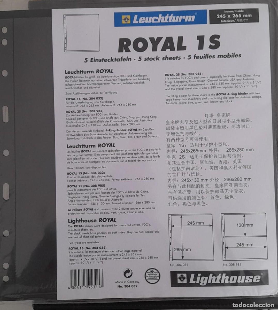 Sellos: SL) OPTIMUM PROTECTIVE SHEETS, LEUCHTURN, ROYAL 1S. - Foto 1