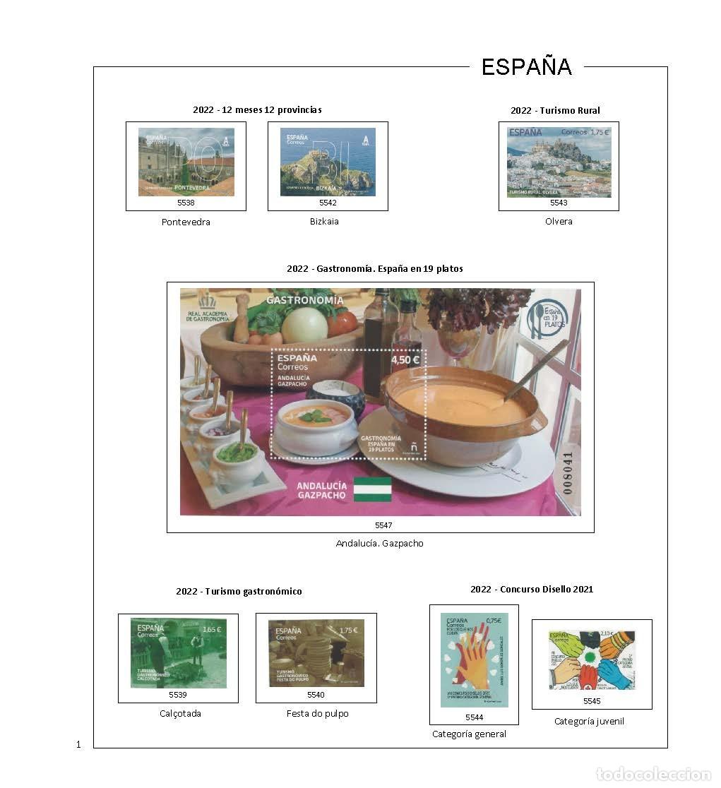 Sellos: Espa&ntilde;a. Hojas 2022 en color - Foto 2