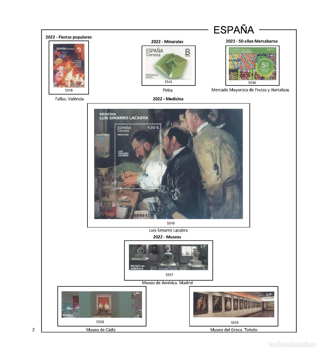 Sellos: Espa&ntilde;a. Hojas 2022 en color - Foto 3