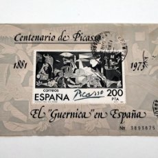 Sellos: HOJA SELLO EL GUERNICA. CENTENARIO PICASSO. 1981. COMO NUEVA.. Lote 402218549