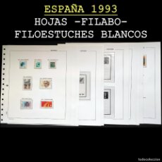 Sellos: ESPAÑA 1993. AÑO COMPLETO -HOJAS FILABO CON FILOESTUCHES BLANCOS- SIN SELLOS. USADO