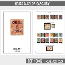 Sellos: HC0002# HOJAS ALBUM ESPAÑA A4 'CABO JUBY' A TODO COLOR