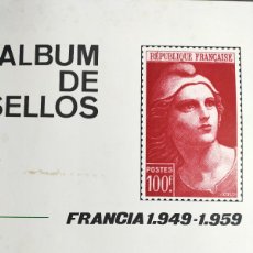 Sellos: HOJAS FILABO PARA SELLOS DE FRANCIA AÑOS 1949 HASTA 1959 37 HOJAS CON FILOESTUCHES TRANSPARENTES