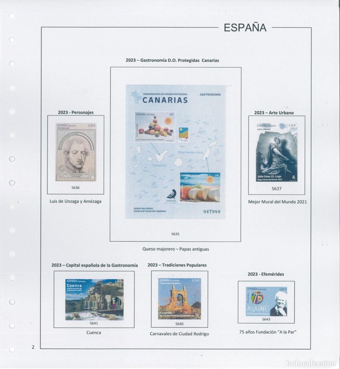 Sellos: Espa&ntilde;a. Hojas 2023 en color, con estuches - Foto 3