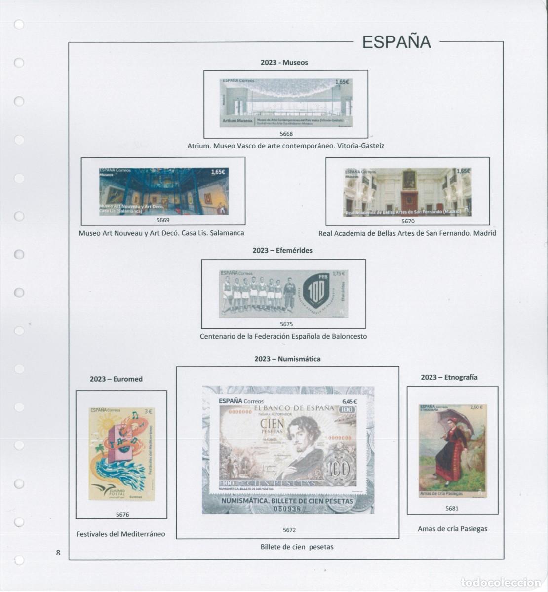 Sellos: Espa&ntilde;a. Hojas 2023 en color, con estuches - Foto 10