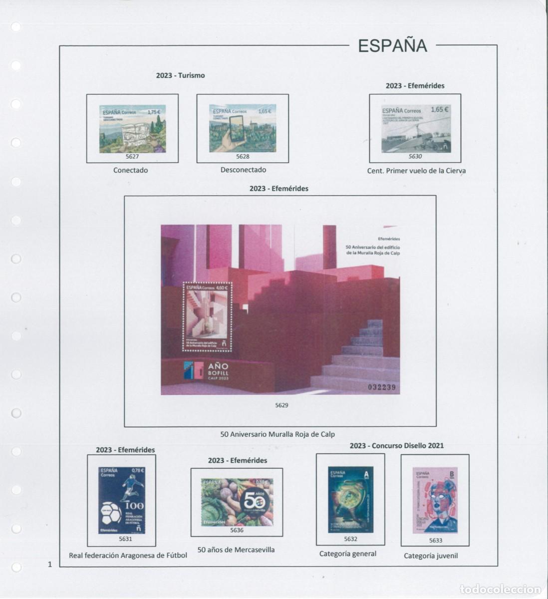 Sellos: Espa&ntilde;a. Hojas 2023 en color - Foto 2