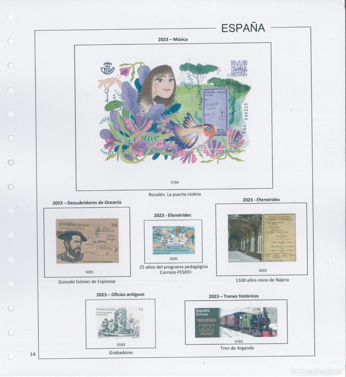 Sellos: Espa&ntilde;a. Hojas 2023 en color - Foto 16
