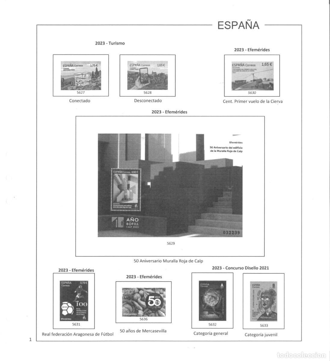 Sellos: Espa&ntilde;a. Hojas 2023 con estuches - Foto 2