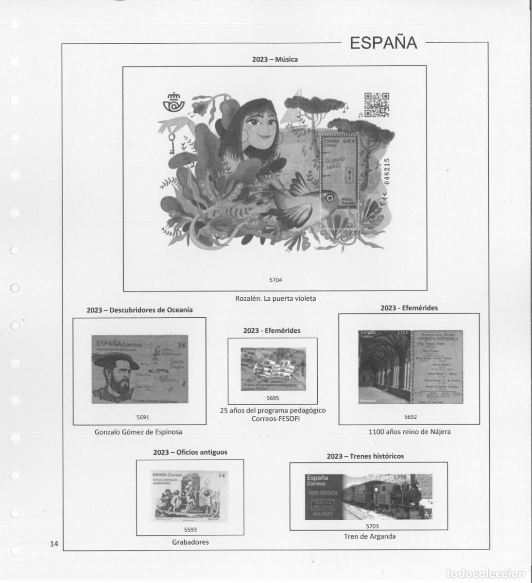 Sellos: Espa&ntilde;a. Hojas 2023 con estuches - Foto 16