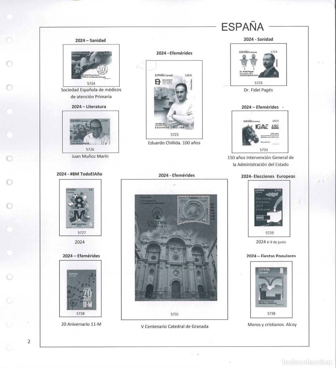 Sellos: Espa&ntilde;a. Hojas 2024 sin estuches - Foto 3