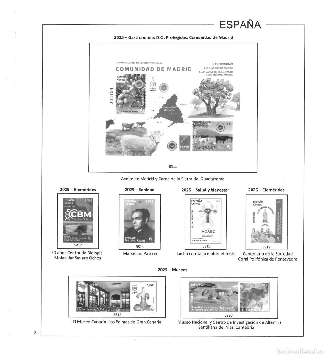 Sellos: Espa&ntilde;a. Hojas 2025, sin estuches - Foto 3