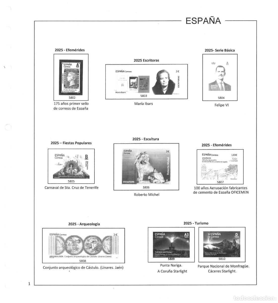 Sellos: Espa&ntilde;a. Hojas 2025, con estuches - Foto 2