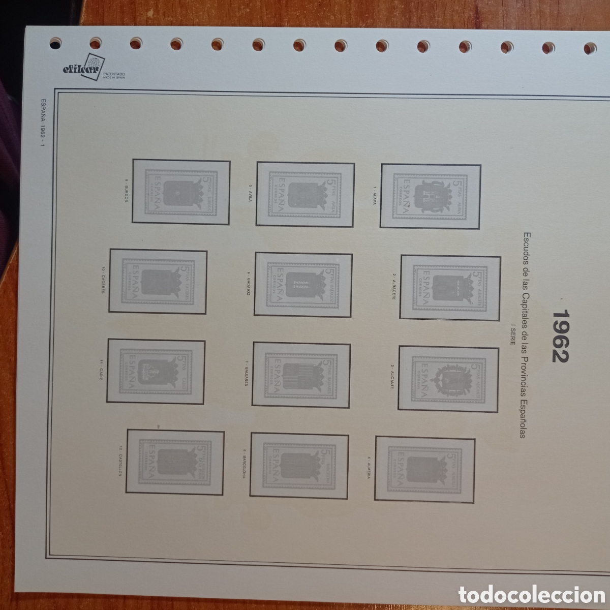 Sellos: Suplemento efilcar 1962 montado blanco segunda mano