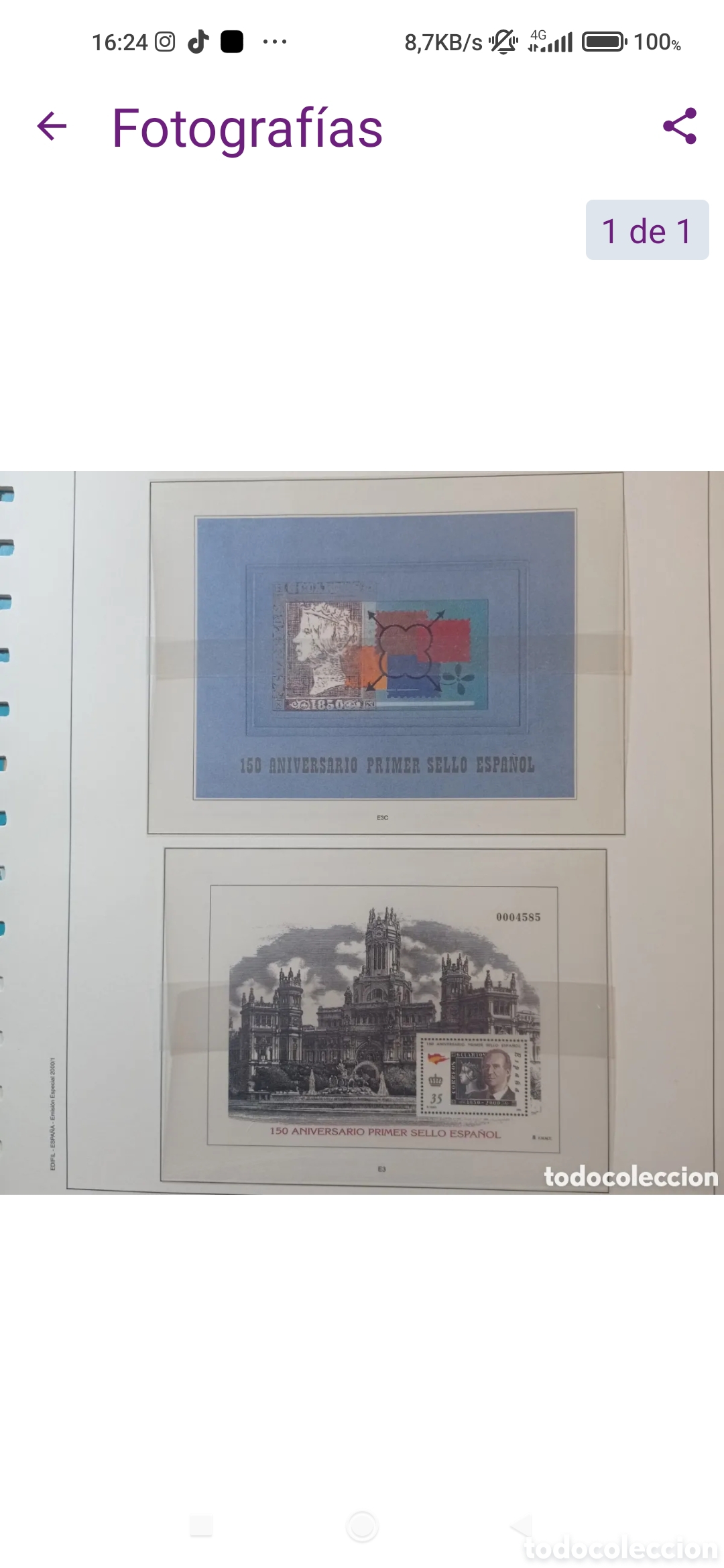 Sellos: Suplemento edifil pruebas 150 aniv del sello montado blanco segunda mano