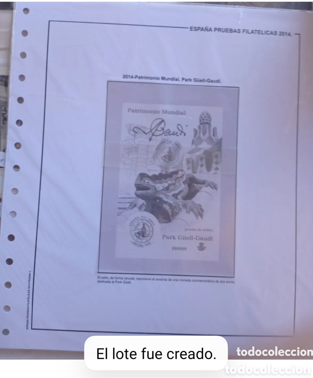 Sellos: Suplemento de Espa&ntilde;a 2014 pruebas anilla redonda montado blanco segunda mano