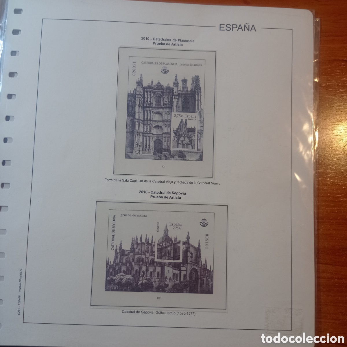 Sellos: Suplemento edifil 2010 pruebas filat&eacute;licas montado blanco segunda mano