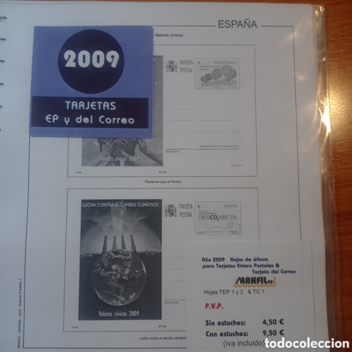 Sellos: Suplemento manfil 2009 entero postal montado blanco segunda mano