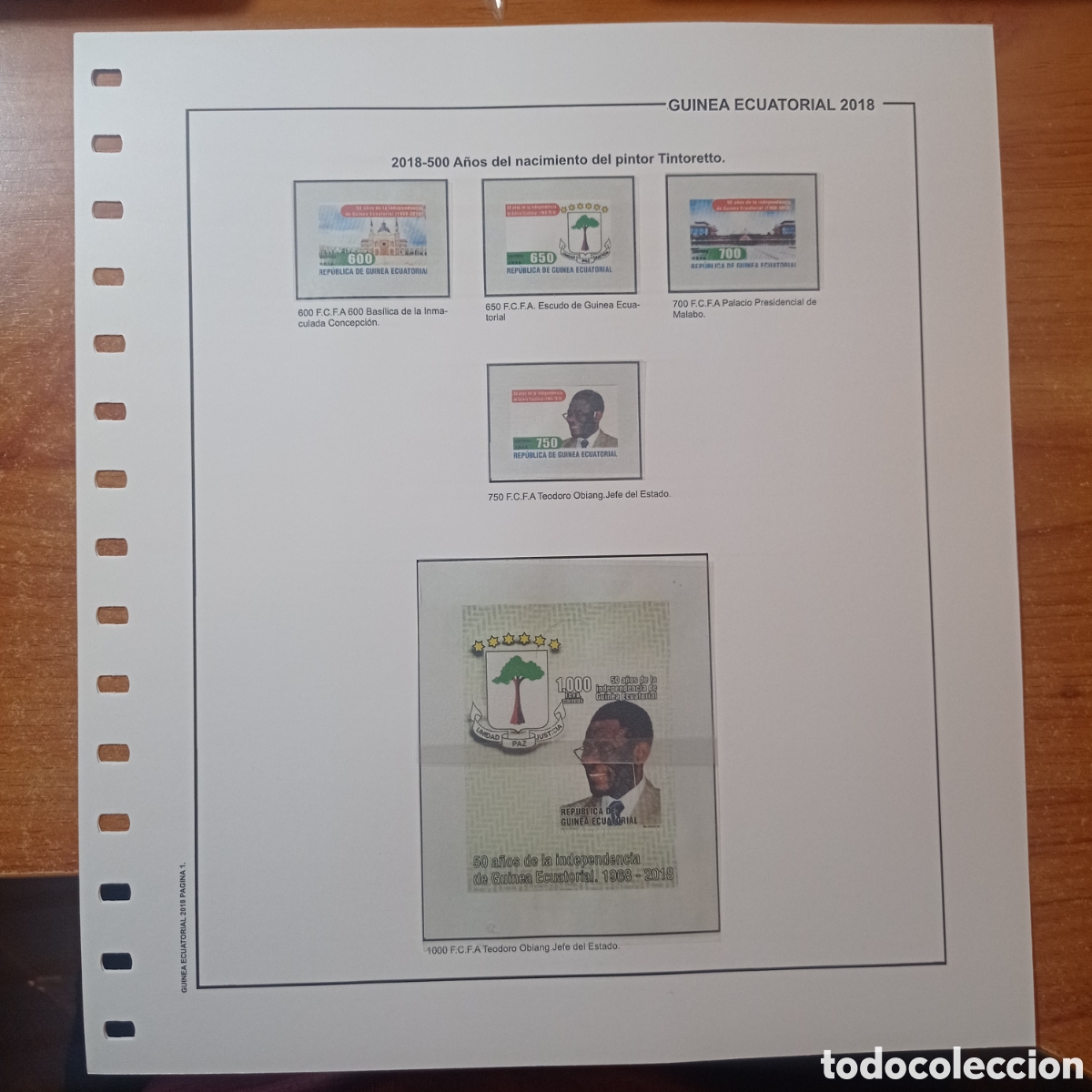 Sellos: Suplemento de guinea 2018.anilla el&iacute;ptica montado blanco segunda mano