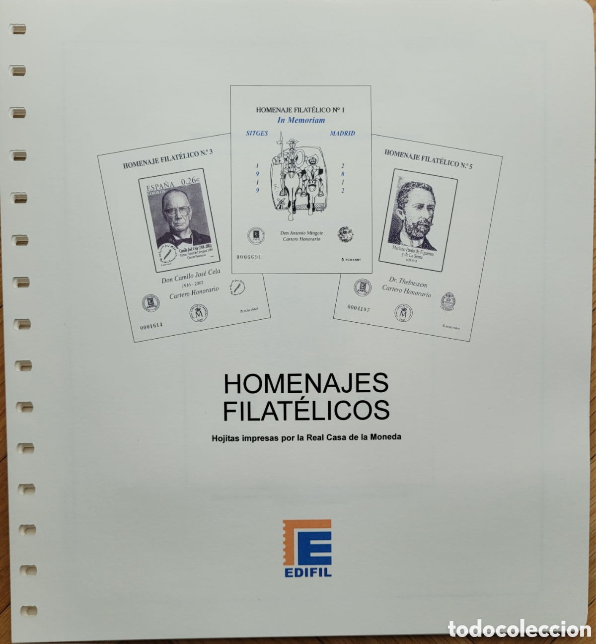 Sellos: Hojas estuchadas para Homenajes Filat&eacute;licos