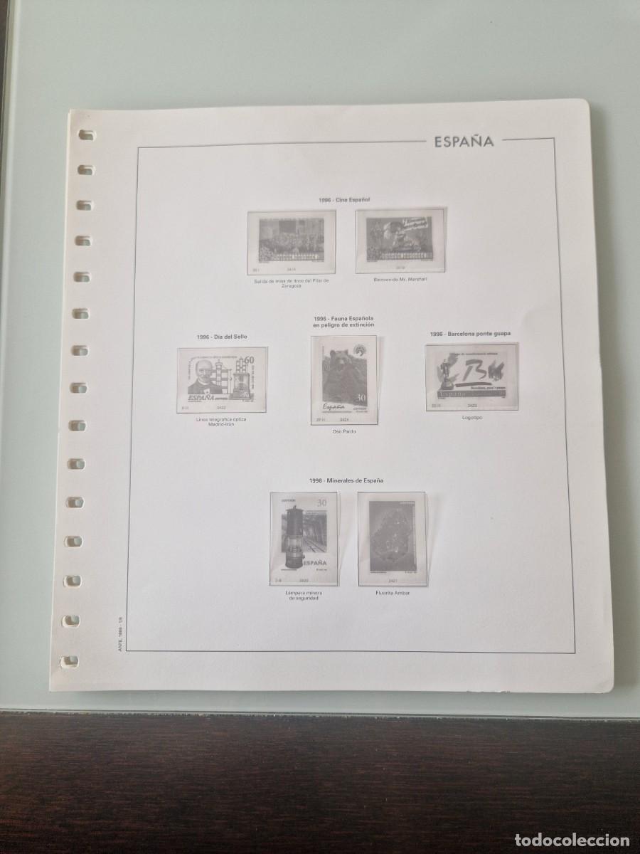 Sellos: Hojas ANFIL a&ntilde;o 1996, a&ntilde;o completo, blancas con filoestuches, usadas, las de la foto