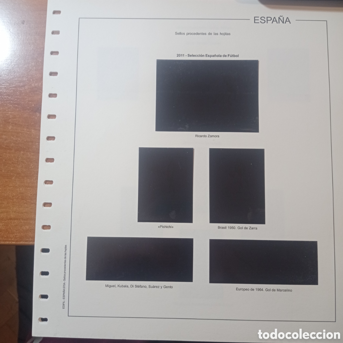 Sellos: Suplemento de Espa&ntilde;a 2011 sellos procedentes de hojas bloque montado negro segunda mano