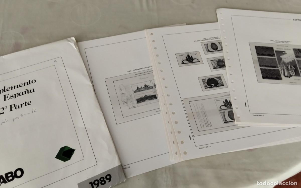 Sellos: ESPA&Ntilde;A , HOJAS SELLOS FILABO SUPLEMENTO 2&ordf; PARTE A&Ntilde;O 1989 PAG 5 A 16 , FILOESTUCHES TRANSPARENTES