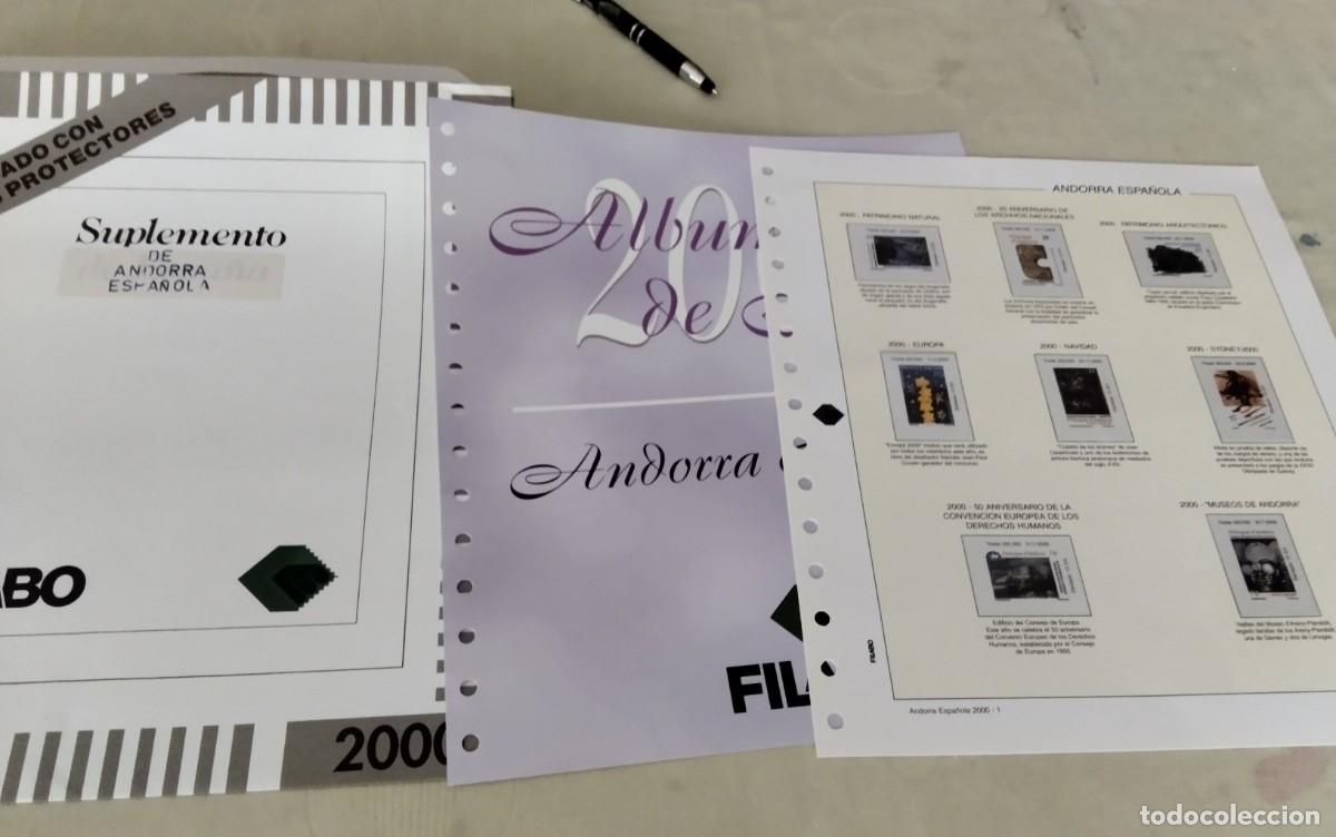 Stamps: ANDORRA ESPA&Ntilde;OLA , HOJAS PARA SELLOS FILABO A&Ntilde;O 2000 , COMPLETO