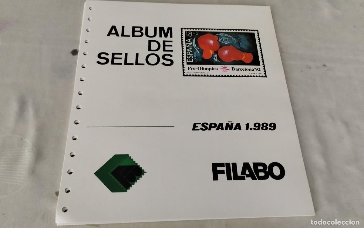Sellos: ESPA&Ntilde;A HOJAS SELLOS FILABO A&Ntilde;O 1989 COMPLETO , FILOSTUCHES TRANSPARENTES